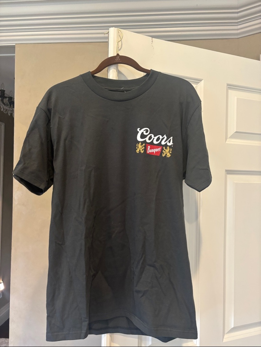 Coors Banquet Men's Dark Grey Logo Short Sleeve Tee